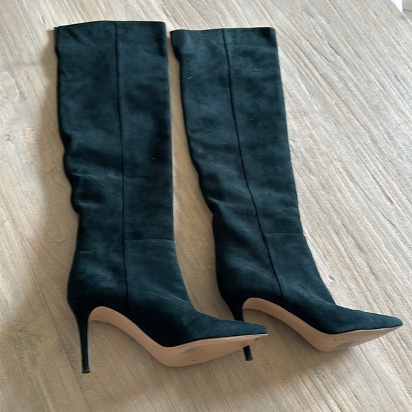 Gianvito Rossi Tall Suede Boots in Forest Green - Picture 2 of 14
